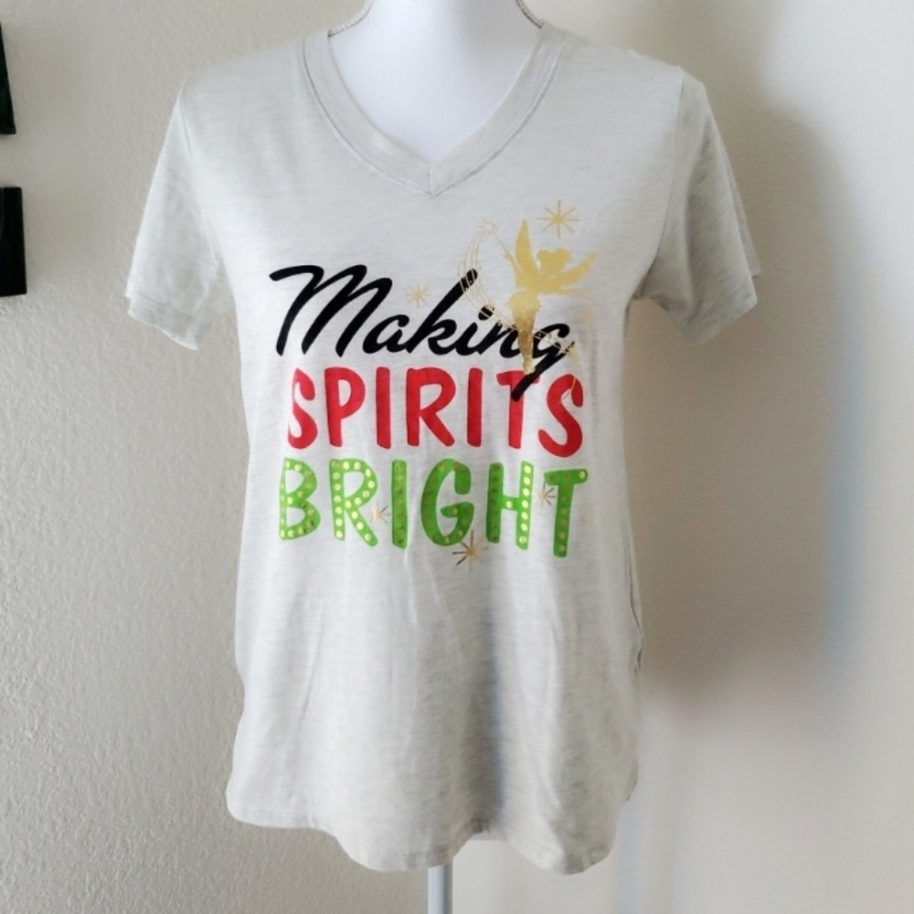 Disney Tinker Bell Christmas Short Sleeve Novelty Shirt